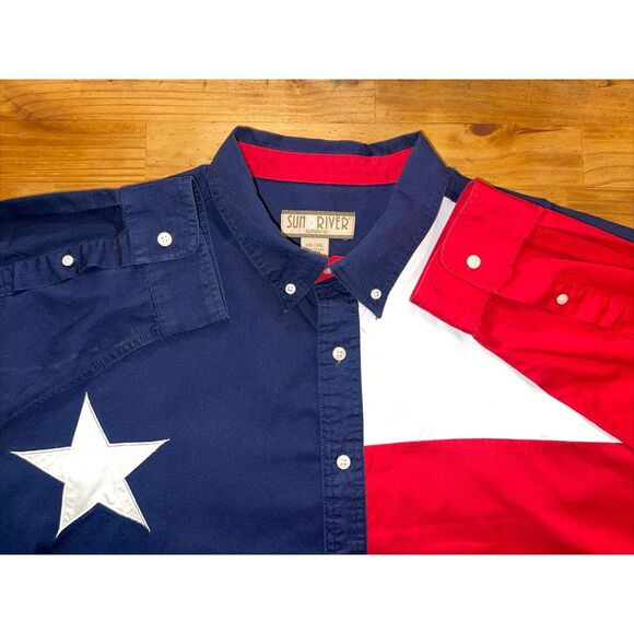 Sun River Vintage Star Fourth Of July Long Sleeve Men's Shirt Sz XXL‎ - Picture 1 of 7